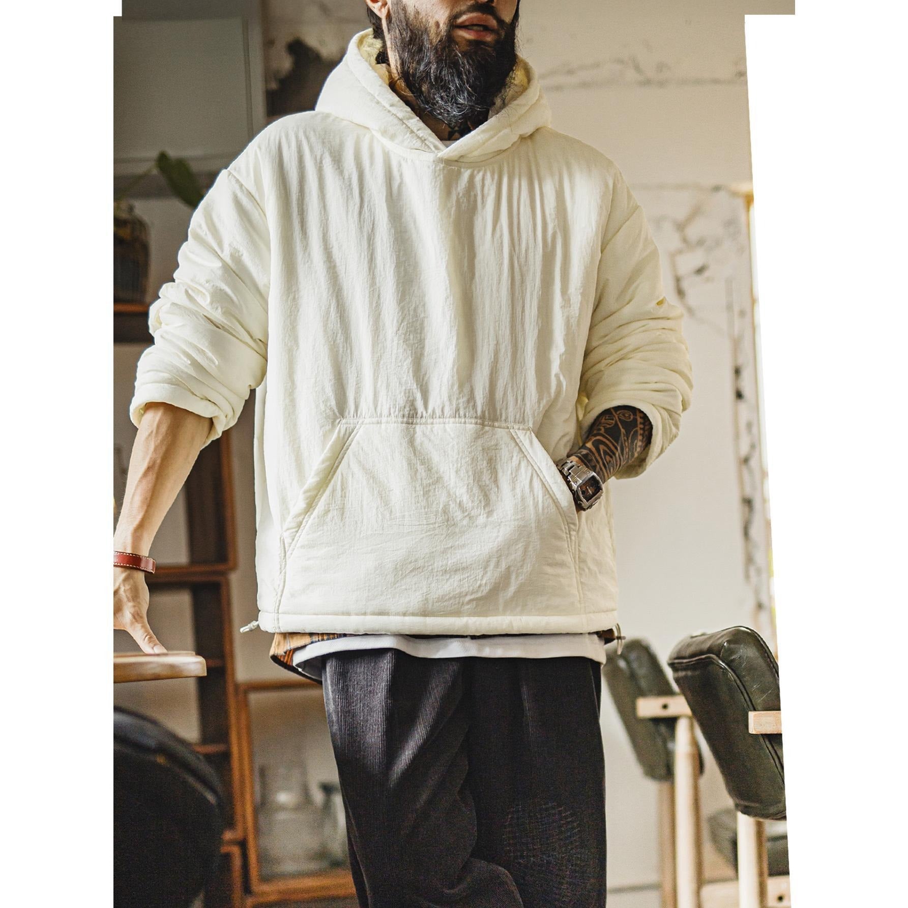 MADEN Daunen-Hoodie – Thermojacke mit Kängurutasche 