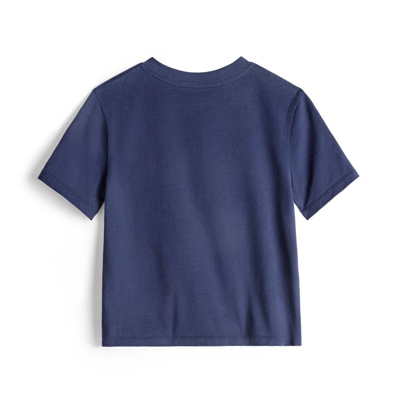 MADEN Damen Kurzes Henley T-Shirt aus Baumwolle