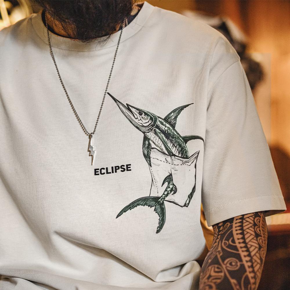 MADEN Cotton 100% Graphic T-shirt | Men's Loose‑Fit Retro Creative Print White Tee Casual  Ribbed Crewneck #cottontee