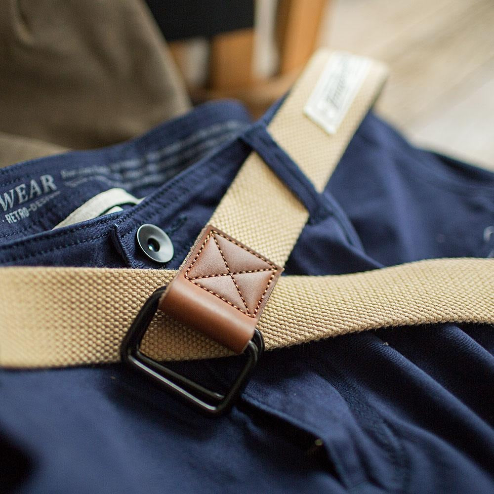 MADEN Retro Nylon Canvas Doppelring Gürtel