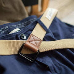 MADEN Retro Nylon Canvas Doppelring Gürtel