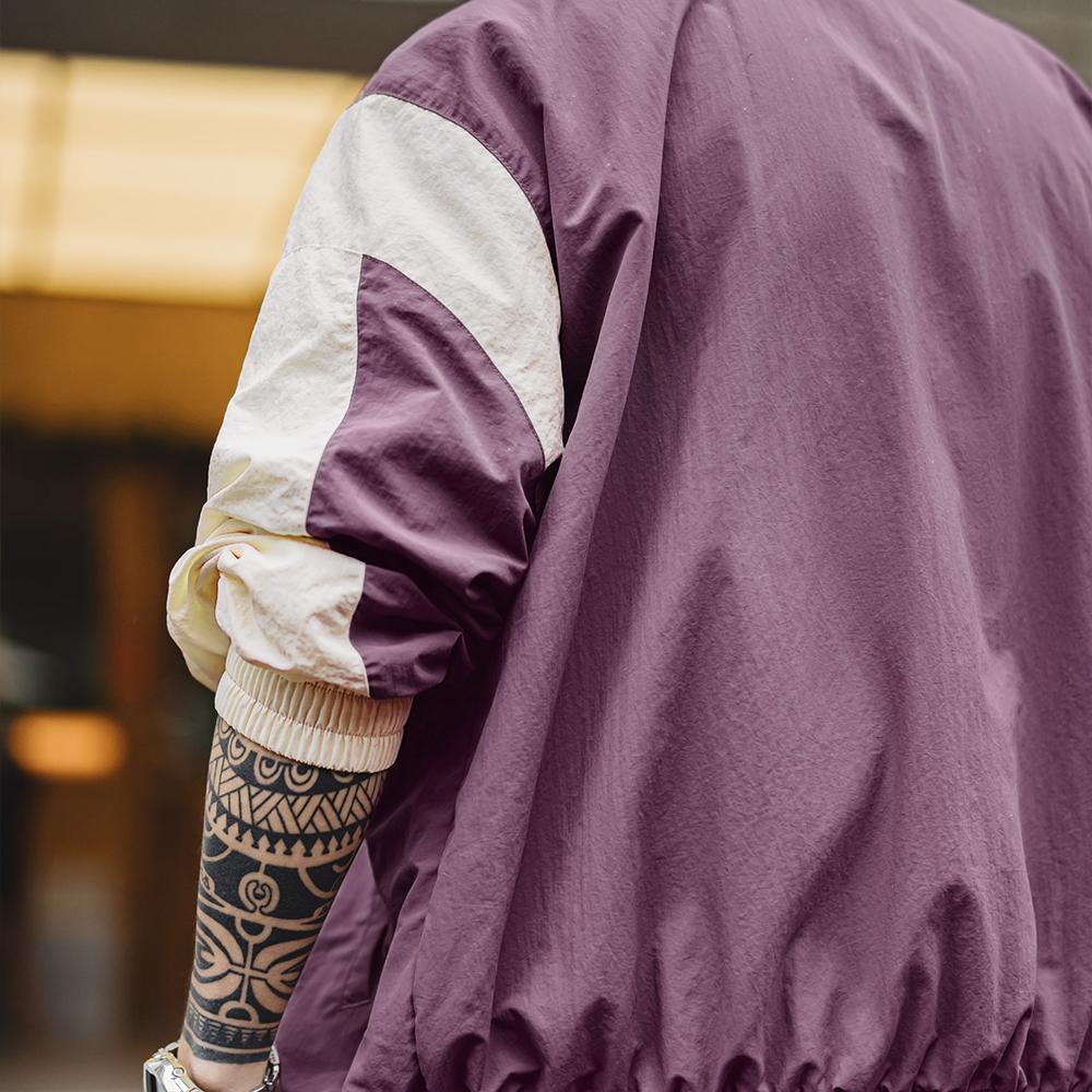 MADEN Retro Patchwork Color-Block Racing Jacket Nylon Embroidered Durable Motorcycle Casual Jacket Men Spring