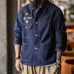 MADEN Embroidery Badge Denim Jacket