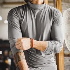 MADEN Ice Silk Slim Fit Stehkragen T-Shirt