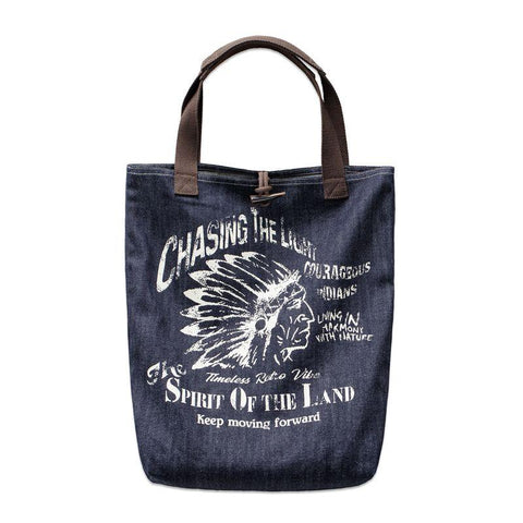 MADEN Retro Denim Tote Bag