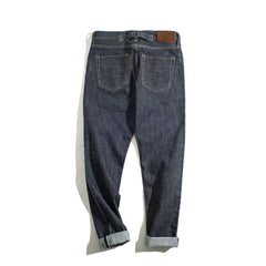 MADEN Herren 14oz Selvedge Raw Denim Jeans mit geradem Bein