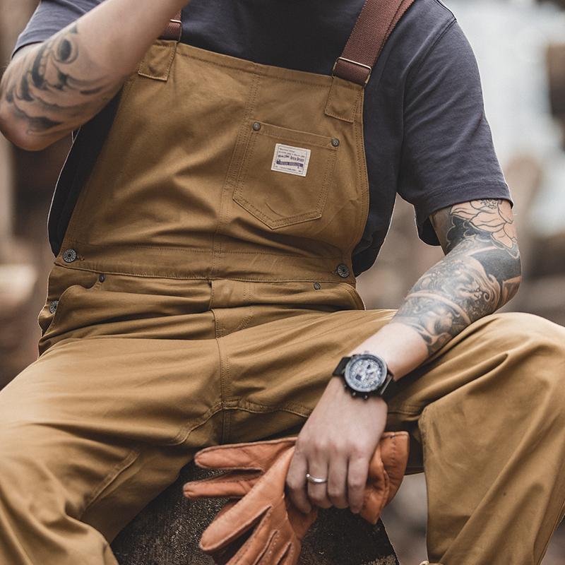 MADEN Herren Schwere Baumwoll Arbeitslatzhose Cargo