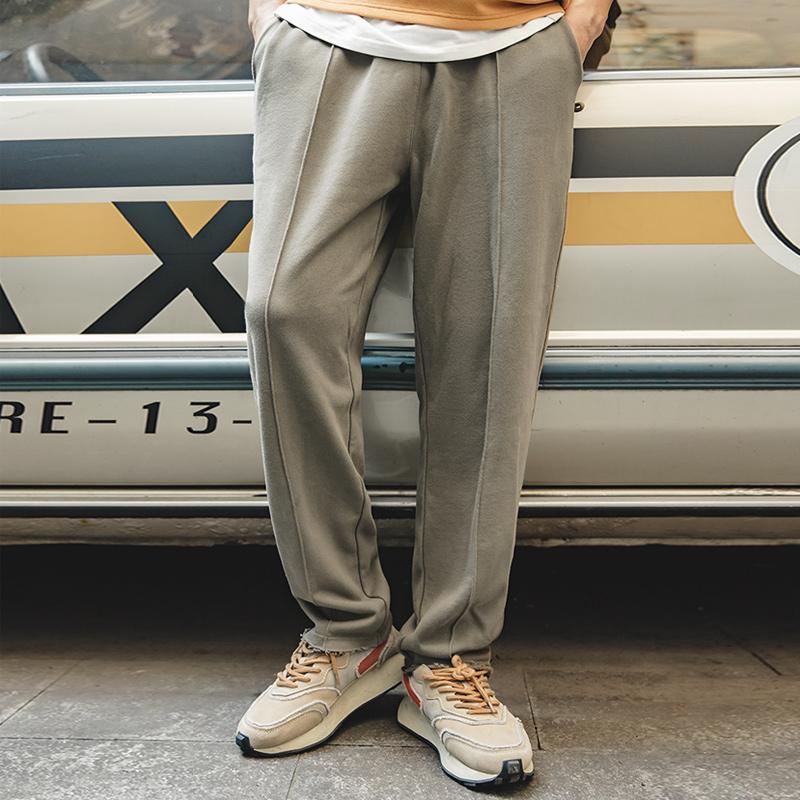 MADEN Herren Schwere Strick-Sweathose mit Elastischem Bund