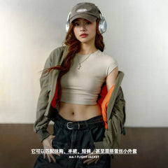 MADEN 여성용 헤비웨이트 코튼 MA-1 봄버 재킷