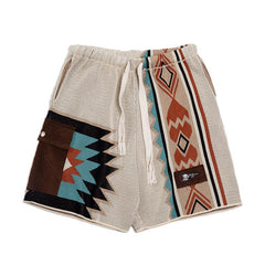 MADEN Navajo Totem gestrickte Strandshorts für Herren