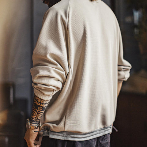 MADEN Retro Sweatshirt Heavyweight Long Sleeve for Fall