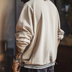 Sudadera retro de cuello redondo y peso pesado MADEN