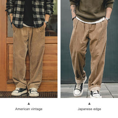 MADEN Herren Retro Cordhose mit geradem Bein, Freizeit