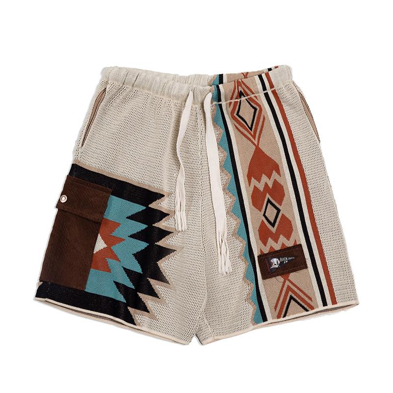 MADEN Navajo Totem gestrickte Strandshorts für Herren