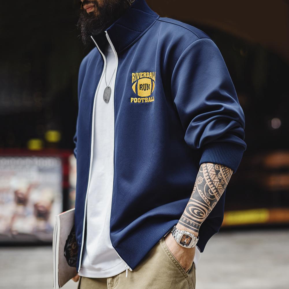 MADEN Herren Bestickte Air-Layer Sportjacke
