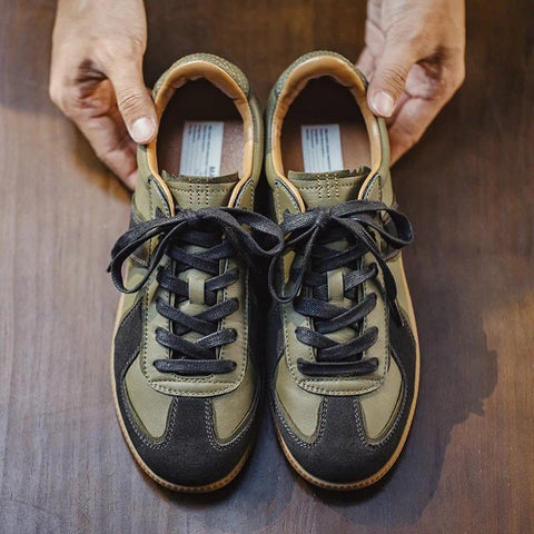 Maden Retro Trainingsschuhe Herren Low Top Boardschuhe Olivgrün Freizeitschuhe Bequeme Atmungsaktive Markenschuhe 