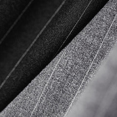 MADEN Graue formelle Shorts mit Nadelstreifen und elastischem Bund