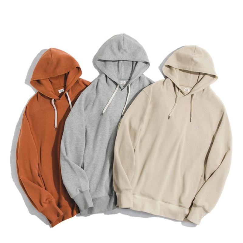 Sudaderas con capucha grises retro MADEN para hombre, sudadera básica de color sólido, sudadera con capucha holgada casual, suéter de otoño