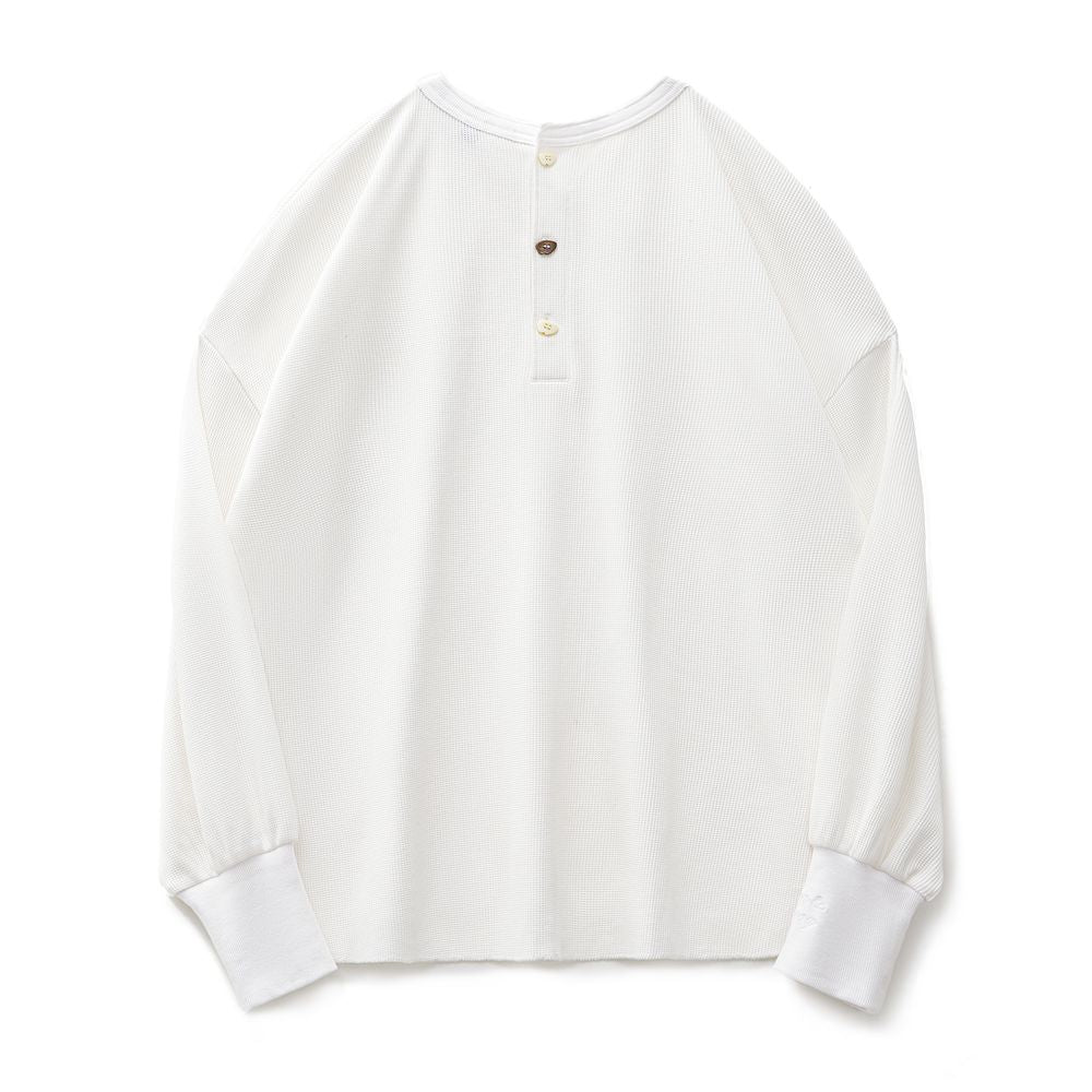 MADEN Damen-Pullover in Weiß mit Waffelstruktur, Oversize-Schnitt 