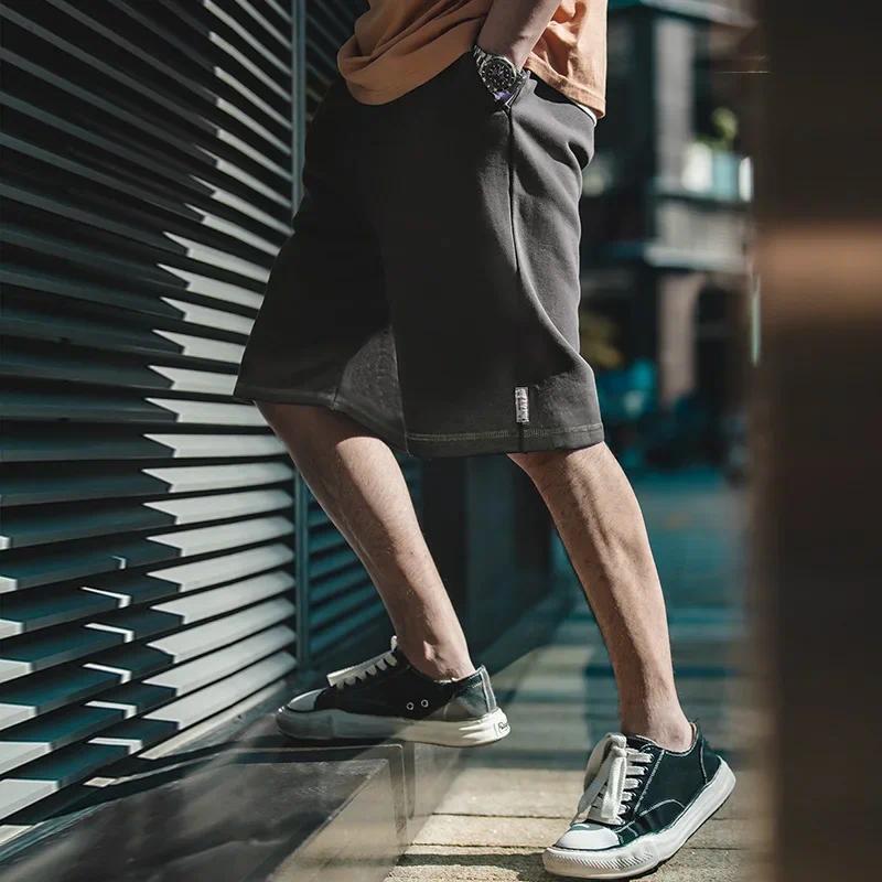 Quần đùi nam MADEN mùa hè, quần ngắn cho nam, phong cách Mỹ cổ điển, quần đan chỉ, quần đùi thẳng, quần thể thao có dây rút