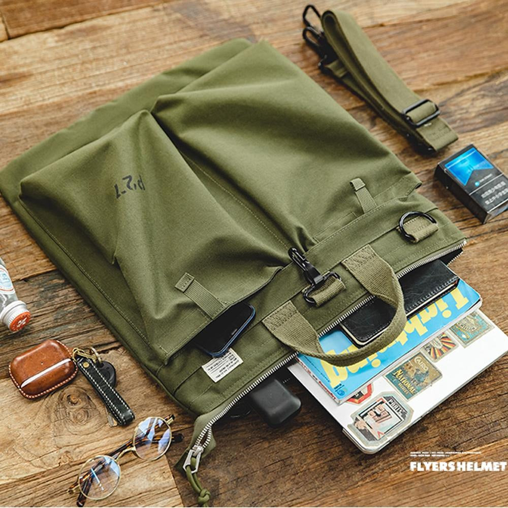 MADEN Retro Canvas Helm Messenger Schultertasche