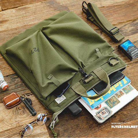 MADEN Retro Canvas Helmet Messenger Bag