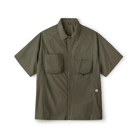 MADEN Outdoor Quick-Dry Pockets Shirt for Men Lightweight Textured Mountain-Style Short Sleeve Shirts Hiking Camping Summer 2025 Menswear