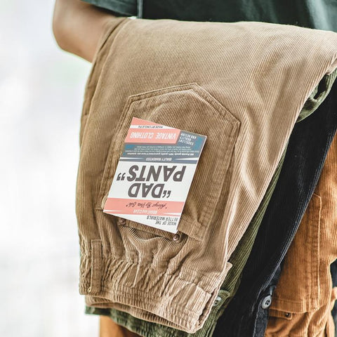 MADEN Men’s Corduroy Pants – Relaxed Straight-Leg, Retro Casual Style