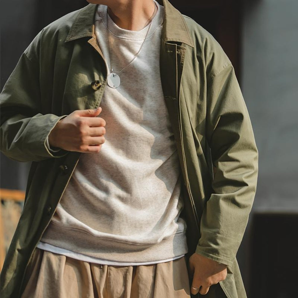 Áo khoác trench coat Balmacaan MADEN