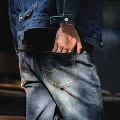 MADEN 남성용 11.5oz 워시드 셀비지 데님 진