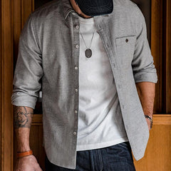 MADEN Herren Baumwoll Flanellhemd – 100 % Baumwolle