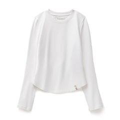 Camiseta ajustada de manga larga con cuello redondo para mujer MADEN