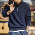 MADEN Men's Heavyweight Cotton Polo Sweatshirt thumbnail