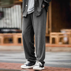 MADEN Vintage Strick-Samt Jogginghose mit weitem Bein