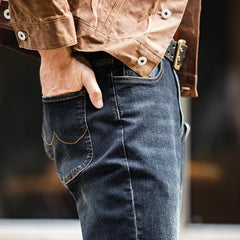 MADEN 남성용 11.5oz 워시드 셀비지 데님 진