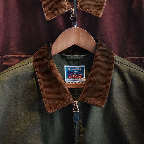 MADEN Men’s Retro Detroit Canvas Jacket – Heavyweight with Corduroy Collar