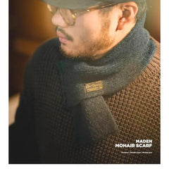 MADEN Vintage Mohair Strickfransen Schal für Herren