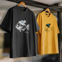 Áo thun MADEN in hình "Hat-Fish" - 100% cotton