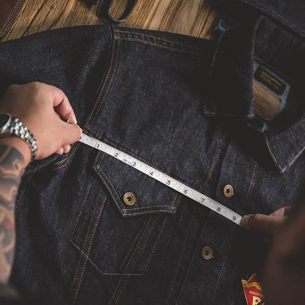 MADEN Herren 14,8oz Selvedge Raw Denim Jacke
