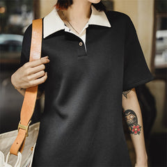 MADEN Damen Polo-Kurzarmkleid