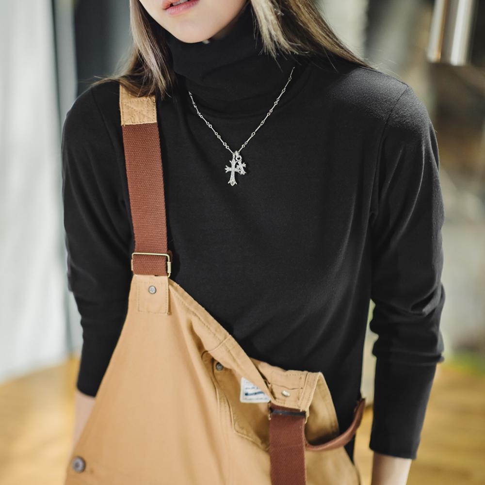 MADEN Damen Gerippter Rollkragenpullover