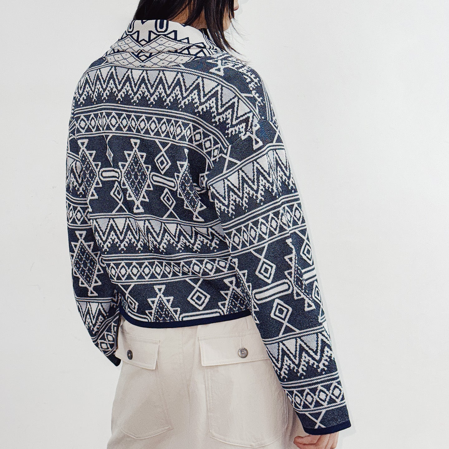 MADEN Navajo Cardigan V-Ausschnitt Pullover