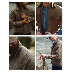 Chaqueta MADEN con Cuello de Pie encerada con Aceite Ⅲ – Abrigo Vintage Amekaji Impermeable y Cortaviento