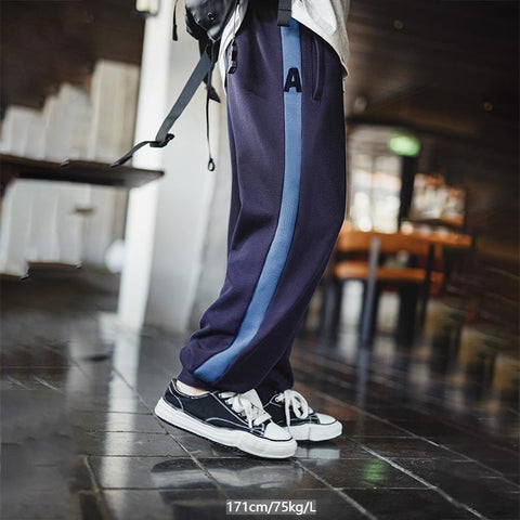 MADEN 남성 컬러블록 코치 재킷 & 와플 니트 조거 세트 스탠드 칼라 통기성 훈련 트랙수트 운동 스트리트웨어 의상