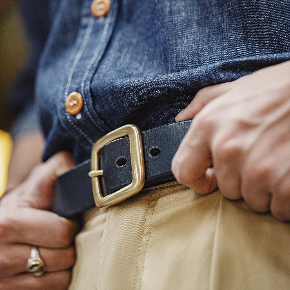 Ceinture en cuir tanné végétal patchwork MADEN 