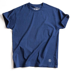 Camiseta vintage de algodón teñida índigo MADEN