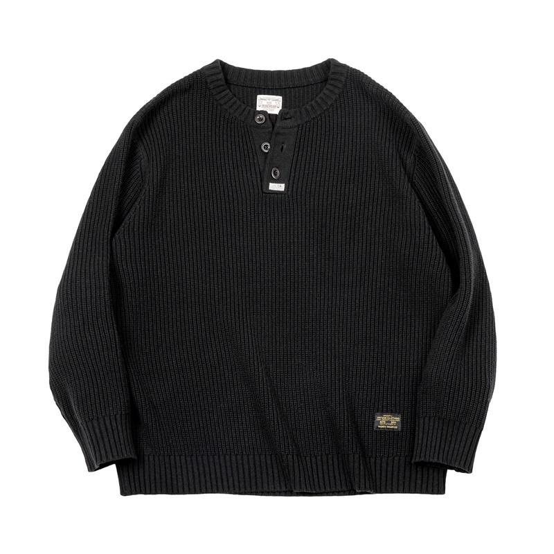 Henley de algodón pesado con rayas verticales para hombre MADEN