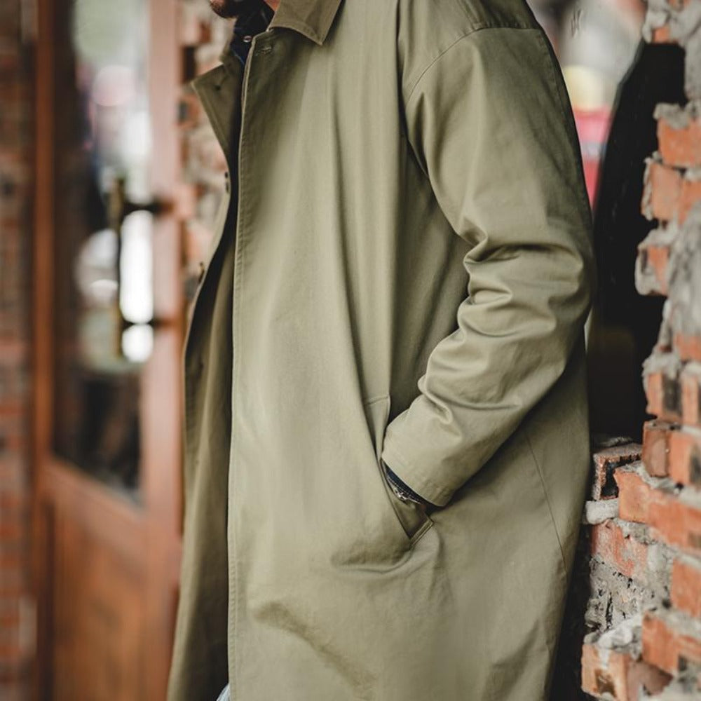 Áo khoác trench coat Balmacaan MADEN