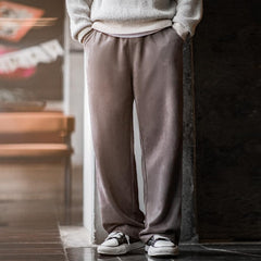 Pantalones anchos de ante cepillado para hombre MADEN