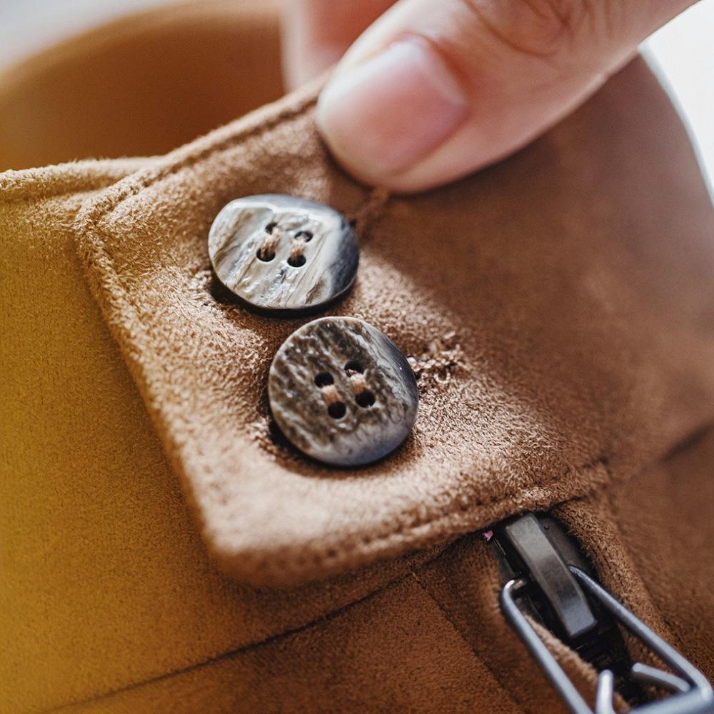 MADEN Herren Wildleder Harrington Bomberjacke mit Reißverschluss